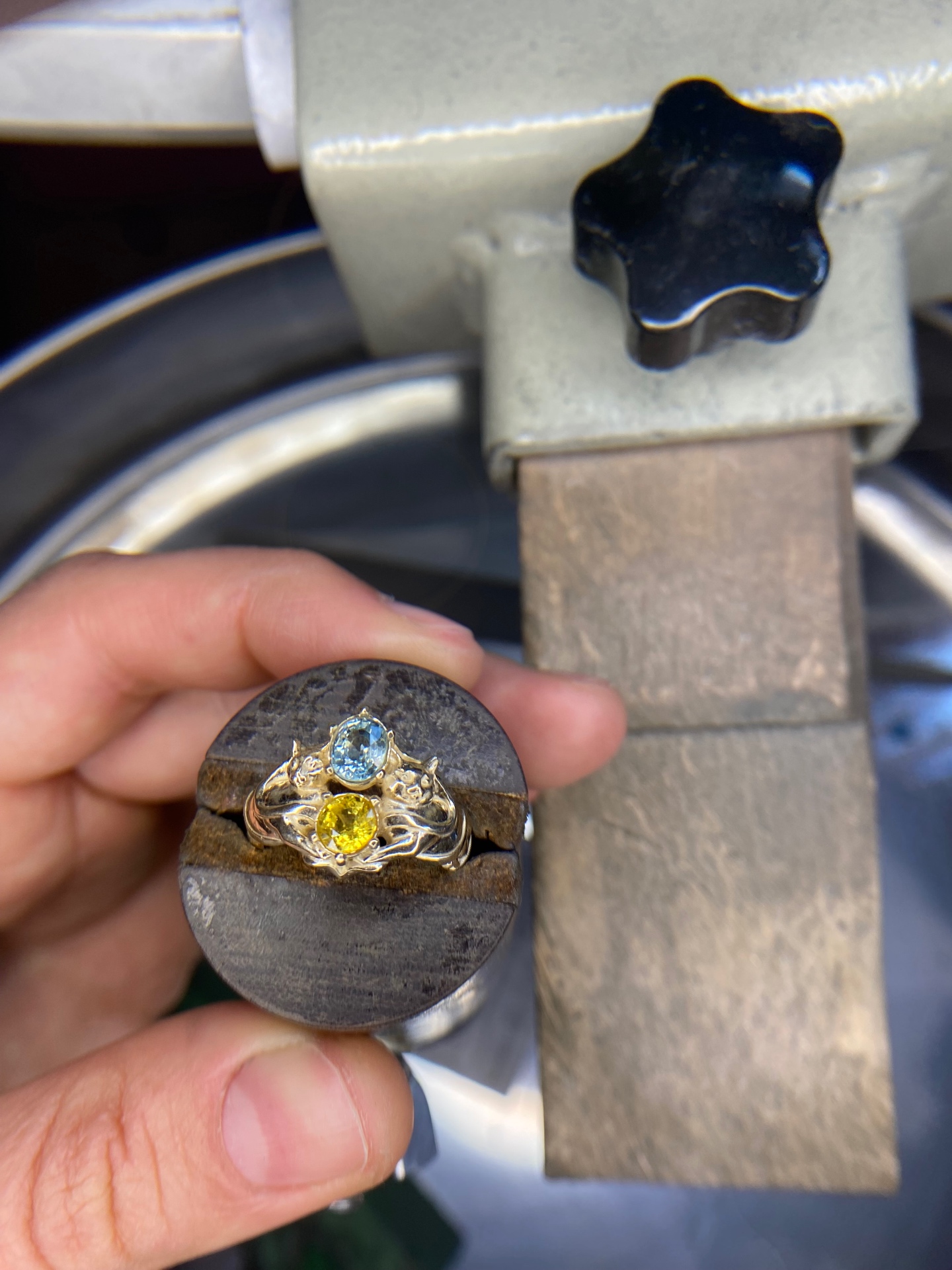 A gold ring finished at the bench
